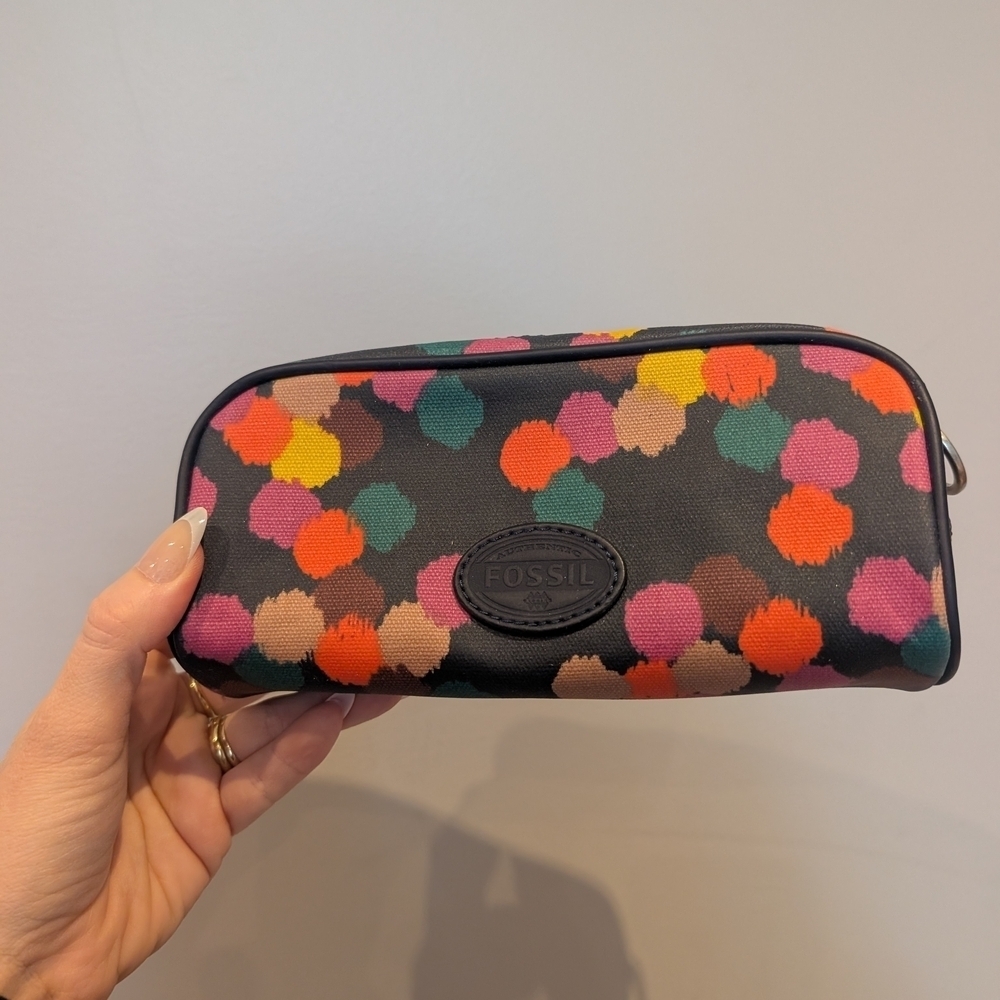 Fossil Women's Multicolor Cosmetic Bag Small Eye Glass Case